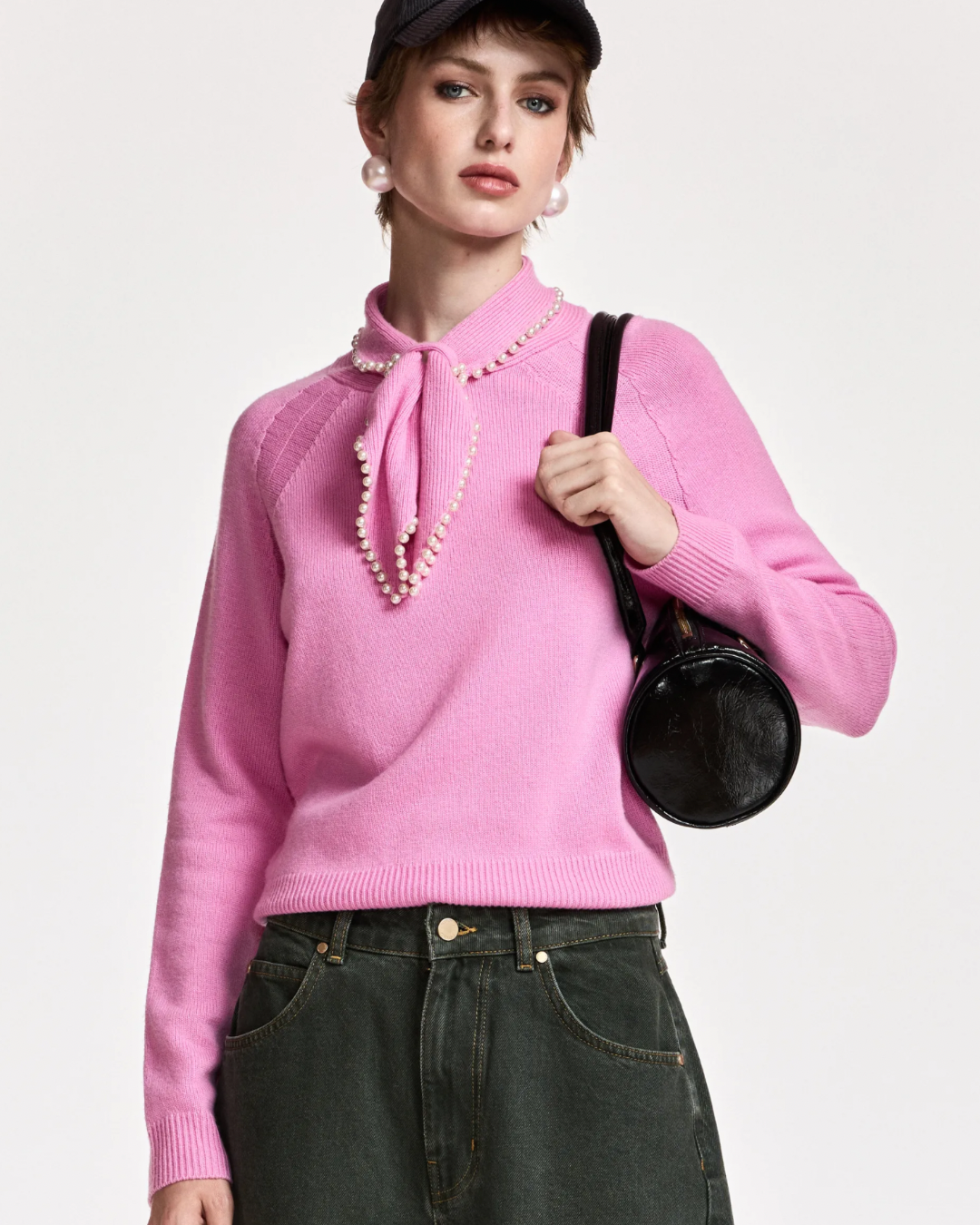 Kasa Pullover with Beads in Millenial Pink by Essentiel Antwerp