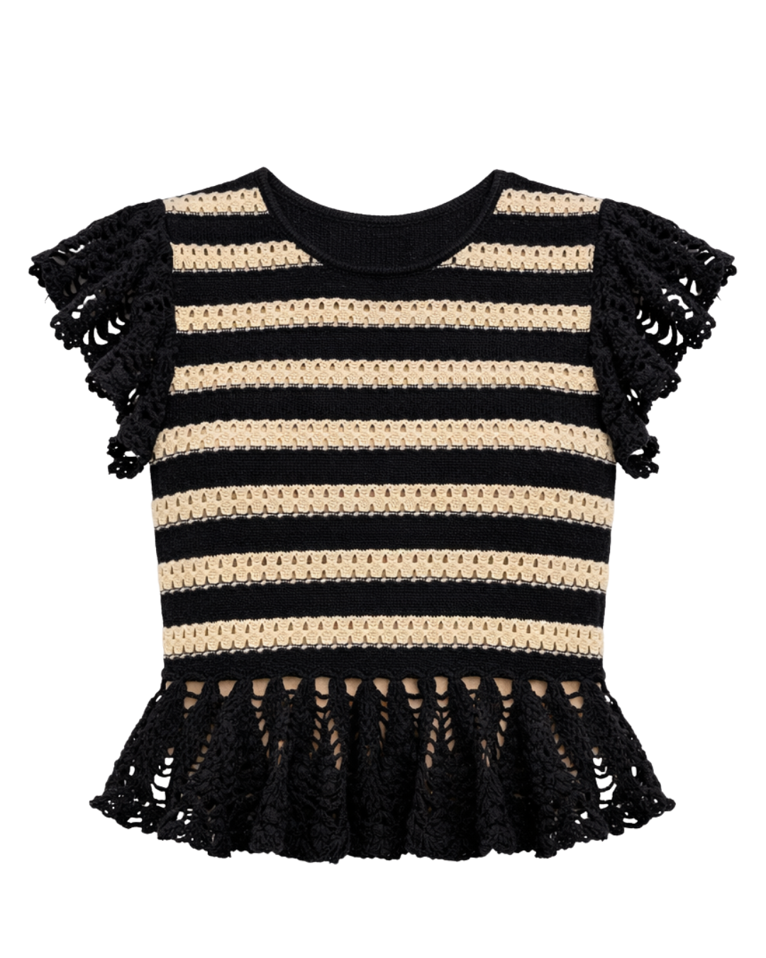 Coen Top in Black Oat Stripe by Rails