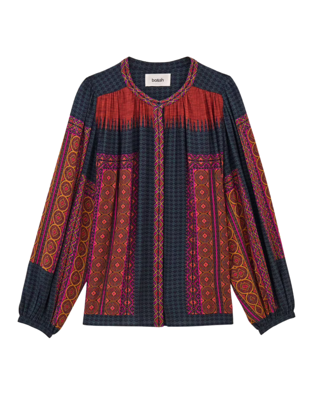Olivio Patterned Blouse in Red by BA&SH