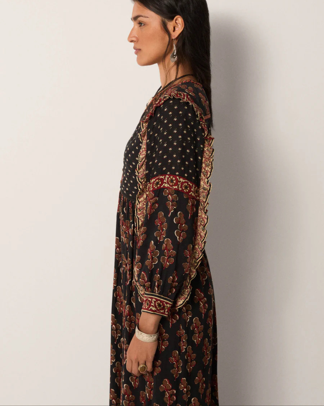 Lily Dress in Black Coffee by Maison Hotel
