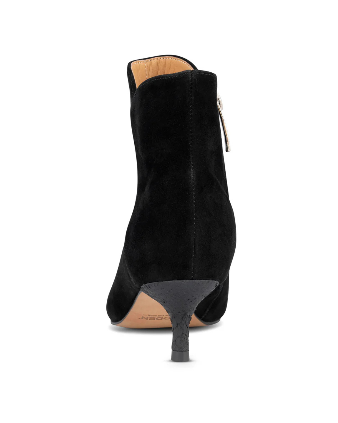 Saga Zip Suede Ankle Boots in Black by WODEN