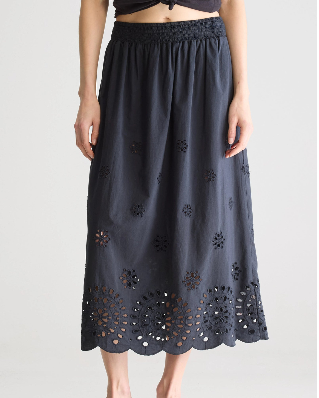 Dorine Midi Skirt in Black by Bellerose