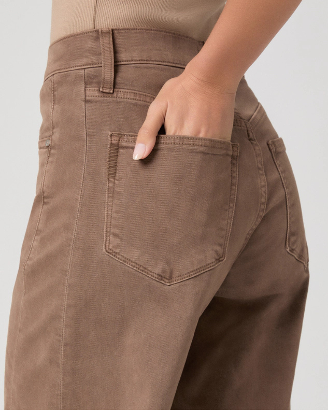 Arellia Skimmer Barrel Leg Jeans in Vintage Canewood by PAIGE