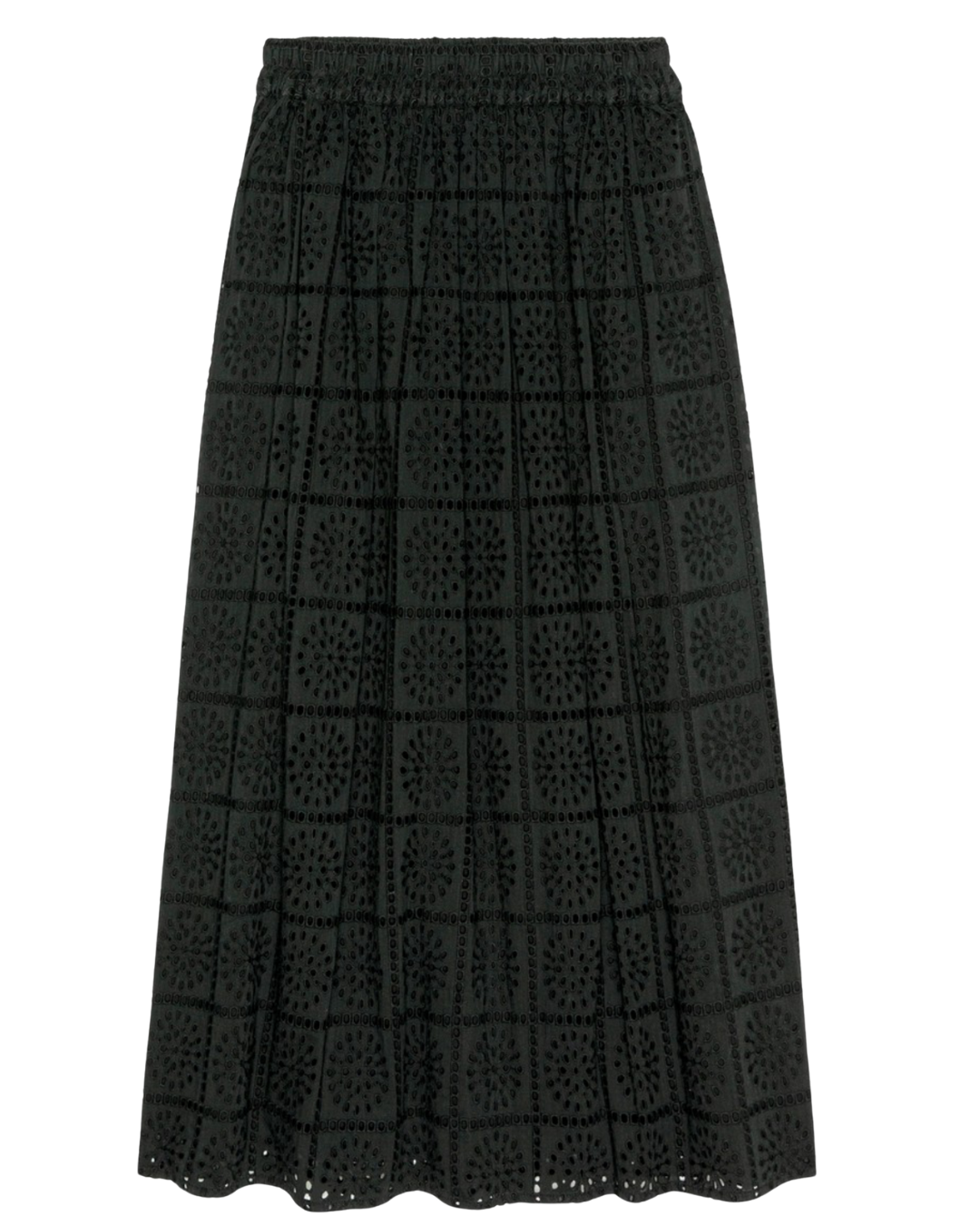 Dax Skirt in Black Grid Embroidery by Rails