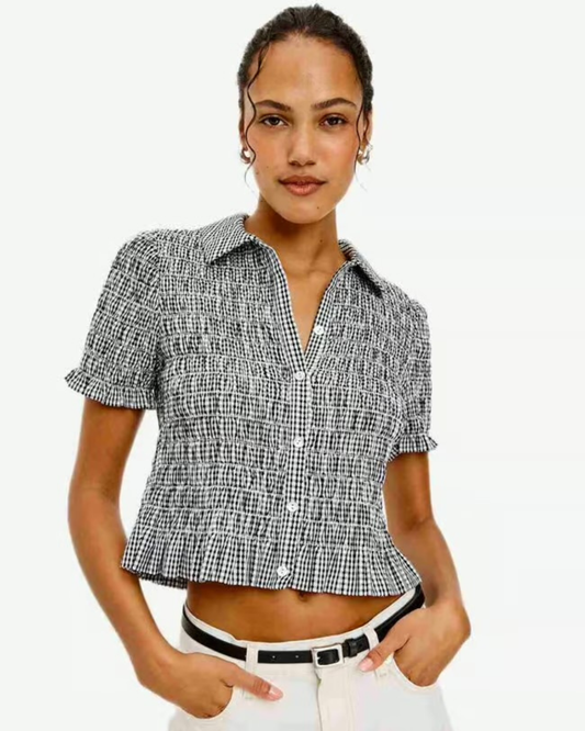Alton Top in Black Gingham by Rails
