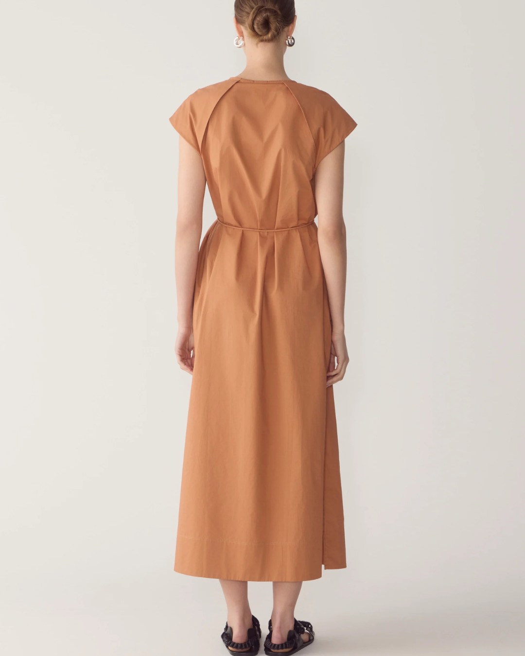 Alma Dress in Brick Poplin by Foemina