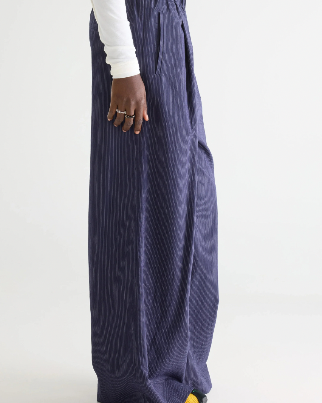 Vespa Wide Trousers in Navy Stripe by Bellerose