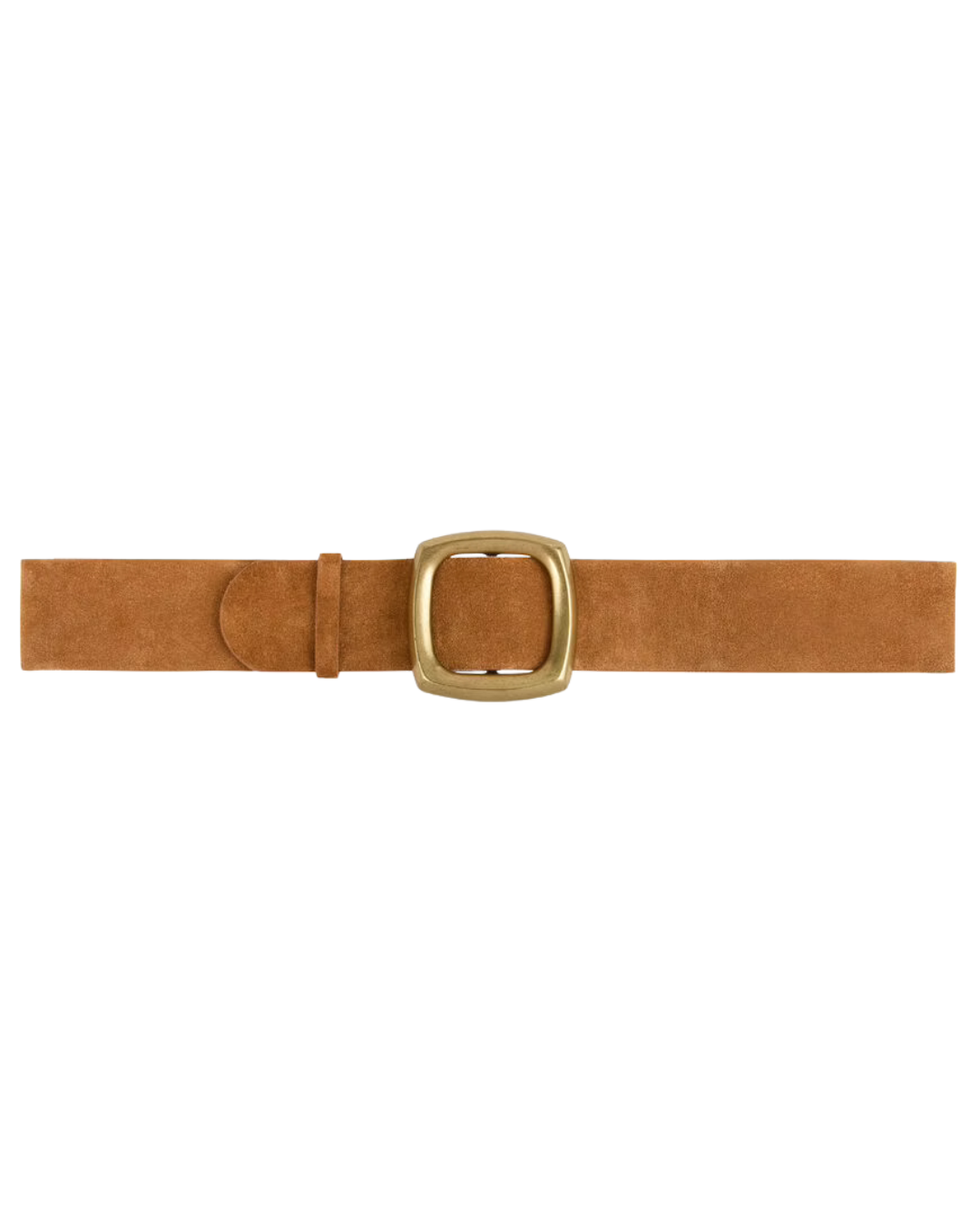 Bianca Wide Suede Belt in Cognac by BA&SH