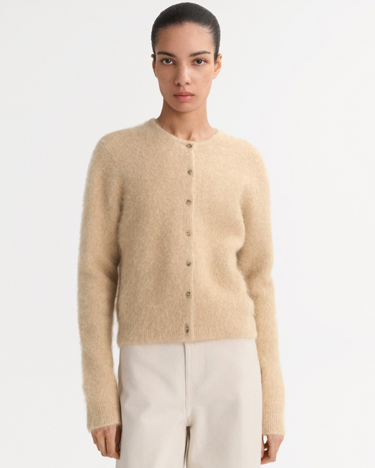 Alpaca Cardigan in Light Camel by SOFT GOAT