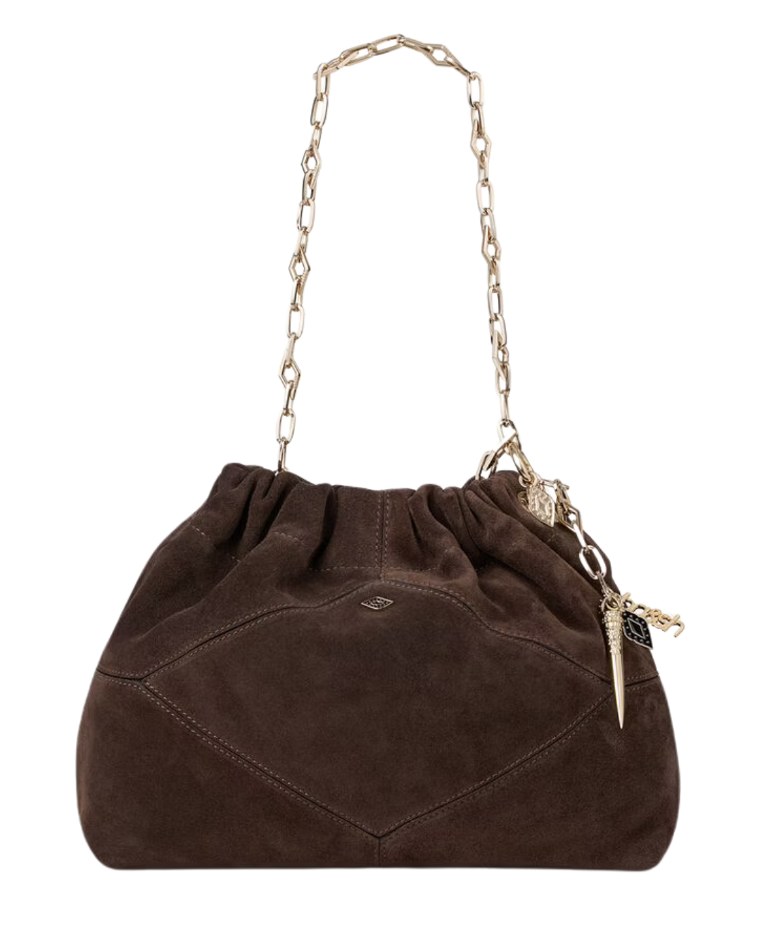 Suede Mini June Tote in Chocolate by BA&SH