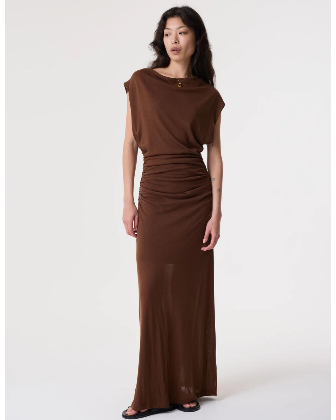 Alina Maxi Dress in Chocolate by AKYN  TheCleverDresser