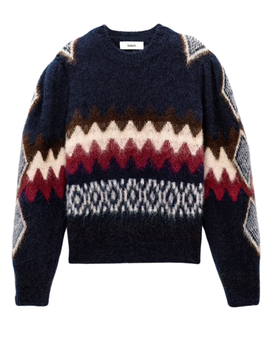 Floyd Pullover Jumper in Marine Navy by BA&SH