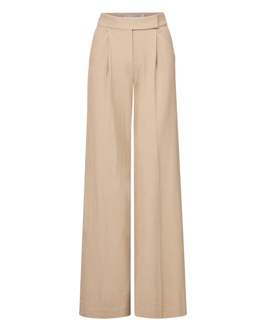 Marbeau Wide Leg Pant in Stone Khaki by Veronica Beard