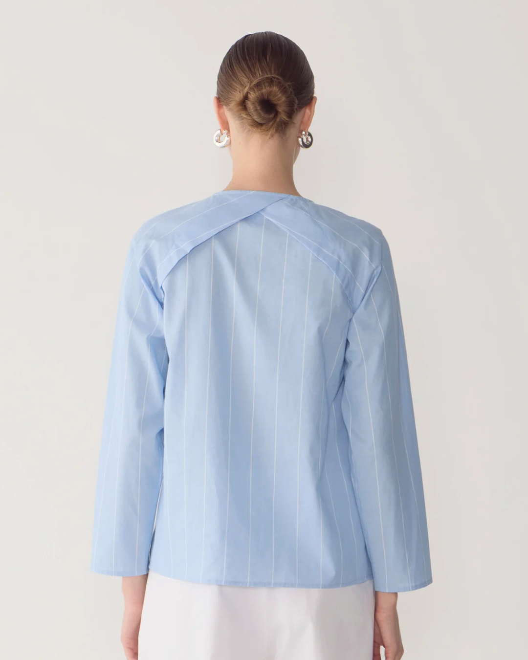 Rae Top in Chambray Wide Pinstripe by Foemina