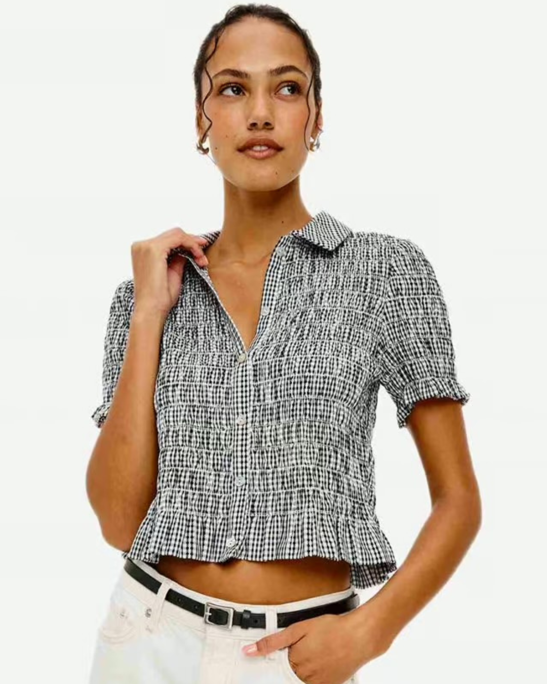Alton Top in Black Gingham by Rails