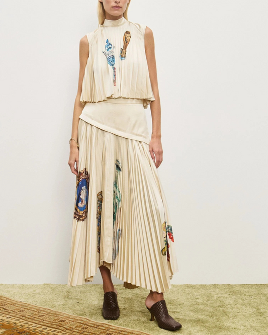 Orazio Pleated Skirt by Alemais