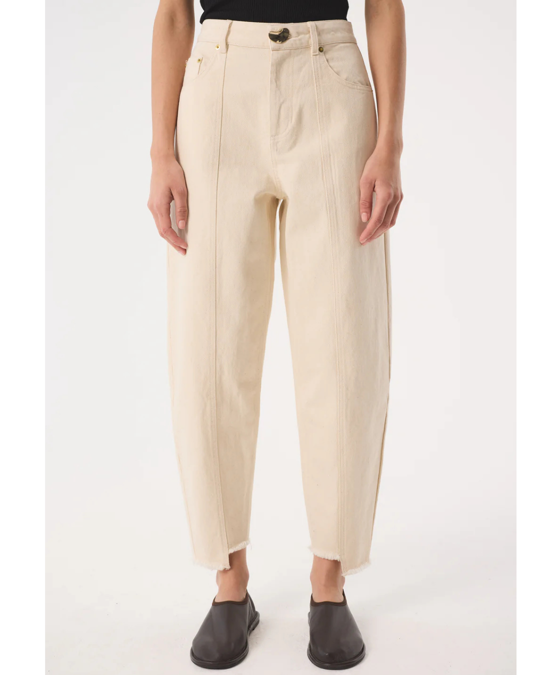 Sol Barrel Jeans in Ecru by AKYN
