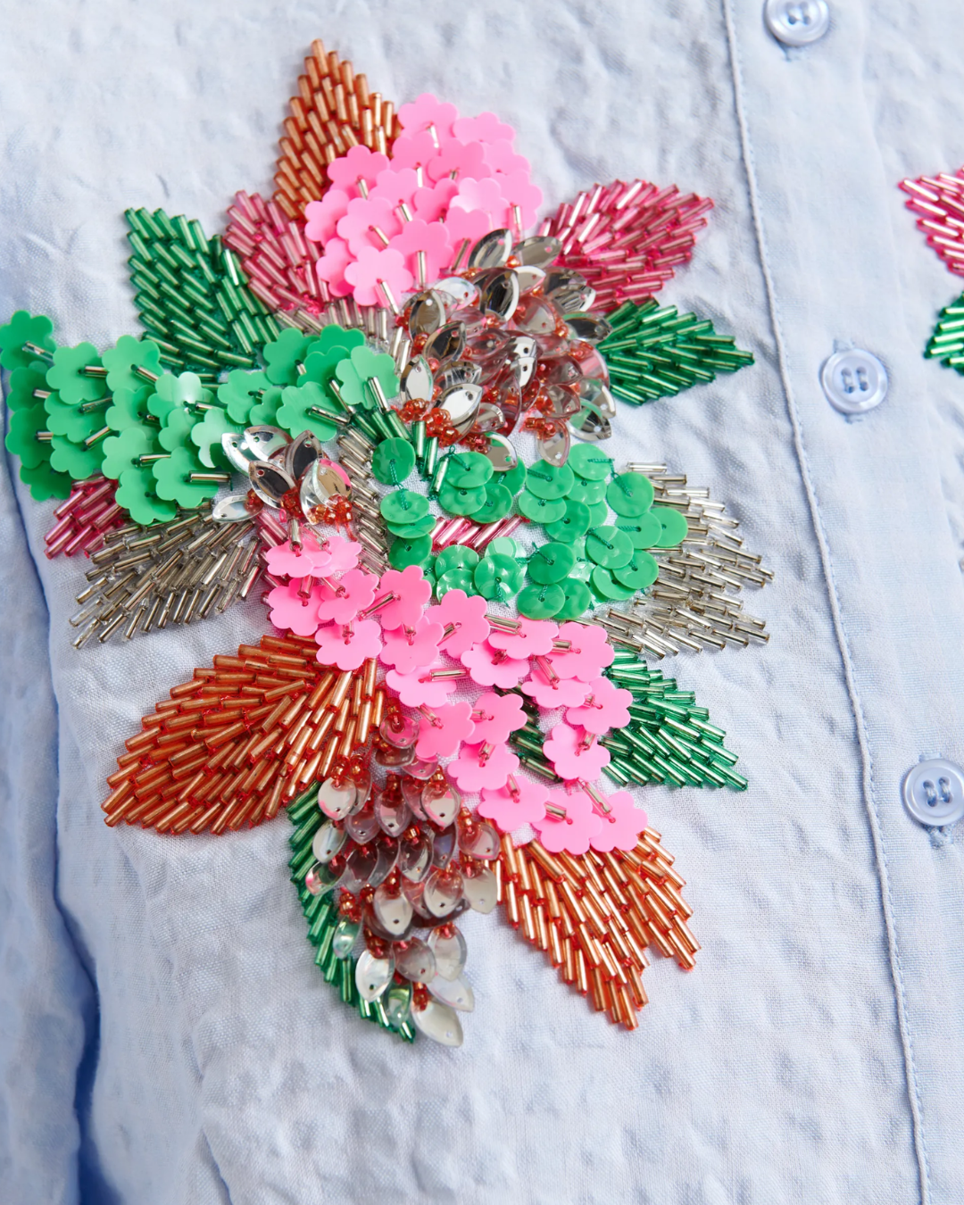 Jaiden Embellished Shirt in Nile Blue by Essentiel Antwerp