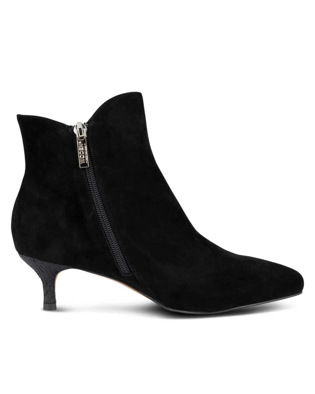 Saga Zip Suede Ankle Boots in Black by WODEN