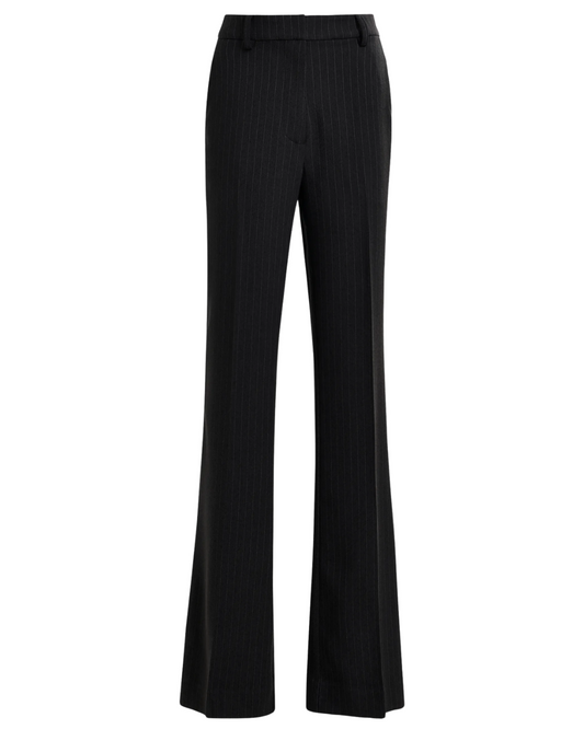 Invade Pinstriped Fitted Flared Pants in Navy by Essentiel Antwerp