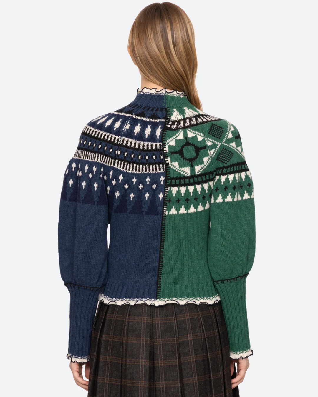 Linea Fair Isle Zip Front Cardigan by Sea New York
