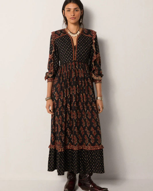 Lily Dress in Black Coffee by Maison Hotel