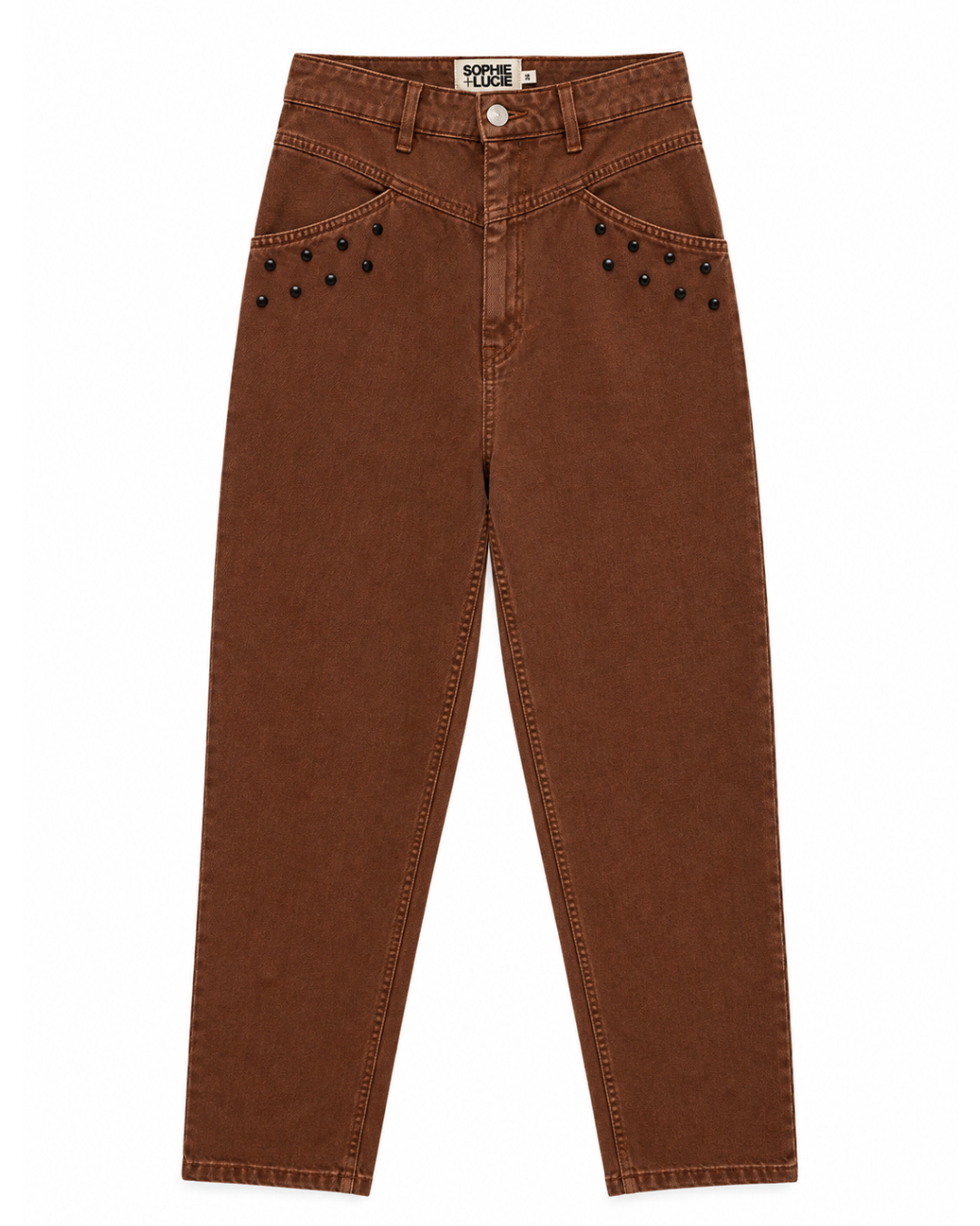 Corse Tachas Denim Jeans in Brown by SOPHIE + LUCIE