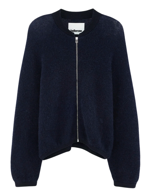 Asedi Zip Up Cardigan in Navy by Bellerose