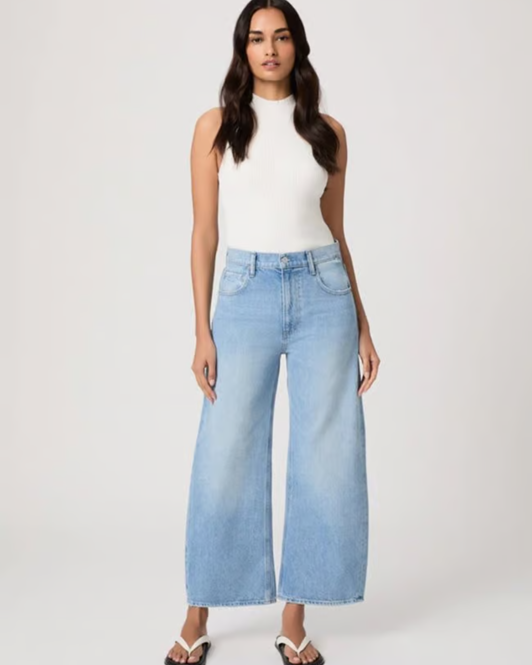 Arellia Ankle Seamed Belt Loops Barrel Jeans by PAIGE
