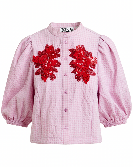 Jaiden Embellished Shirt in Bright Mauve by Essentiel Antwerp