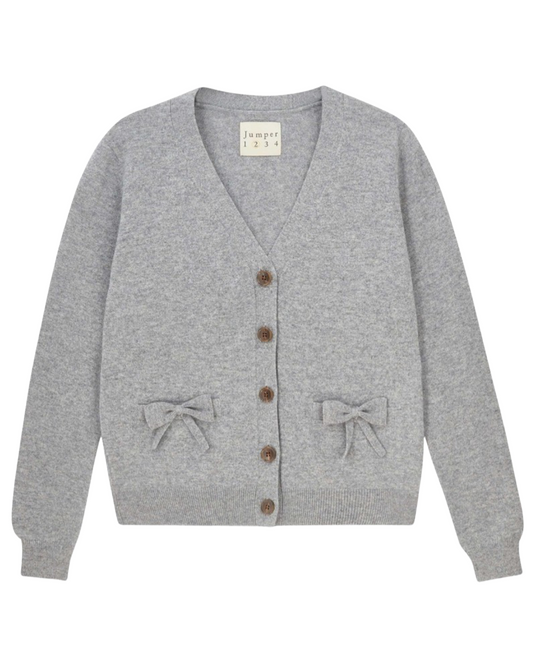 Cashmere Bow Pocket Cardigan in Cloudy by Jumper 1234