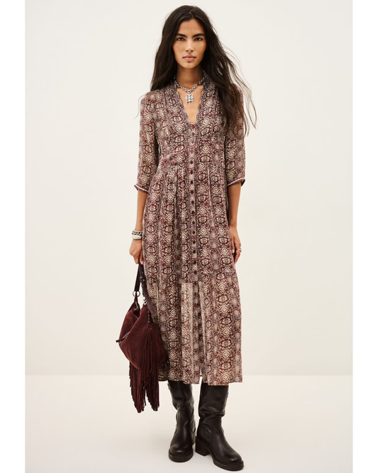 Dazzle Dress in Burgundy by BA&SH