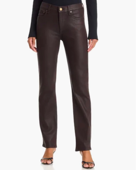 Flexi Wren Mid Rise Slim Jeans in Coated Brown by Rag & Bone
