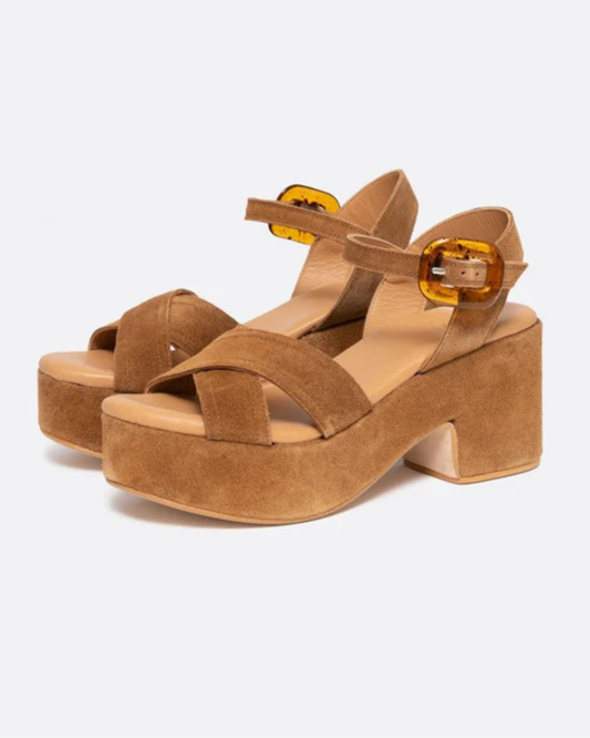 Bella Suede Sandal in Peat by Penelope Chilvers