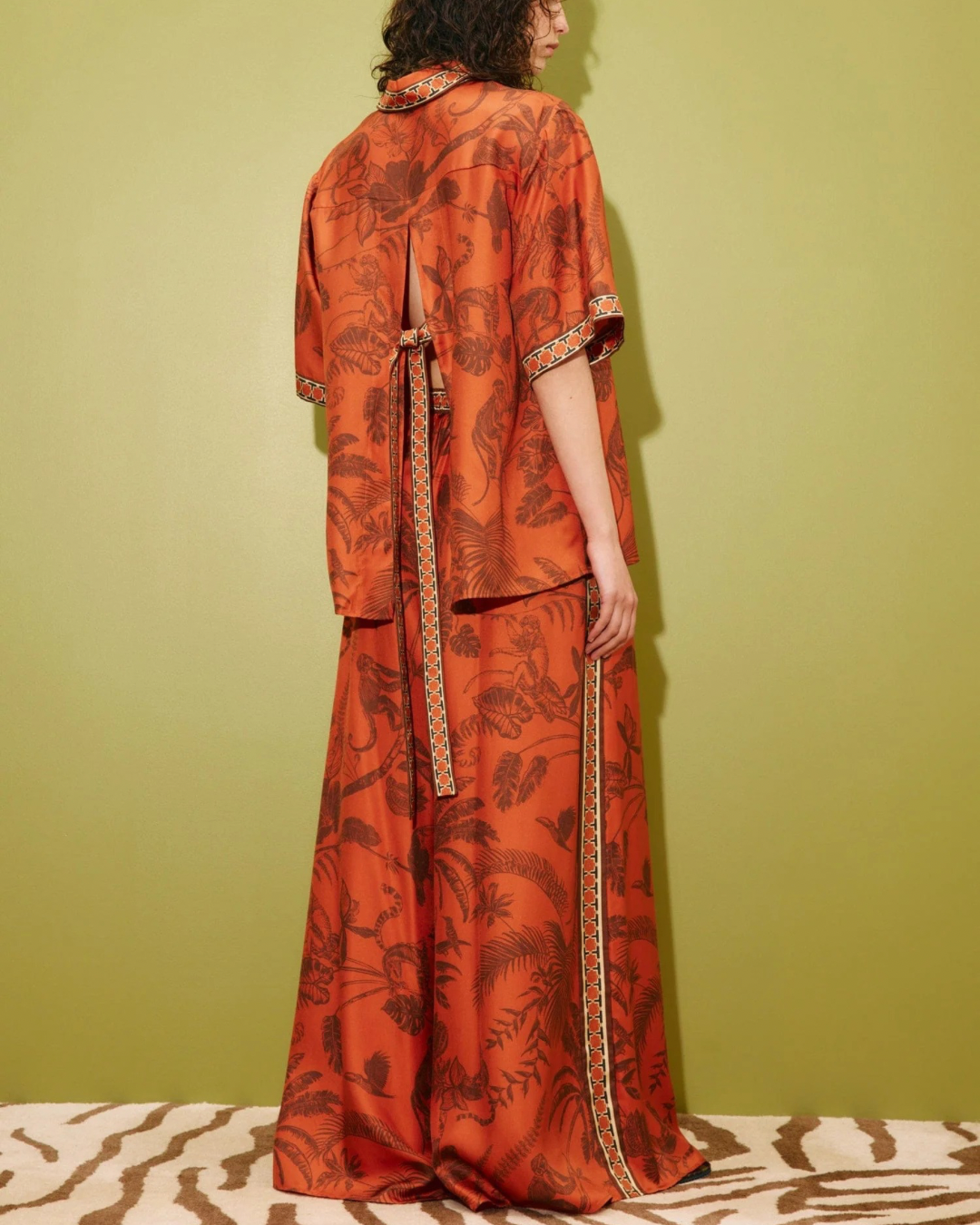 Monkey Dance Silk Palazzo Pant by Alemais