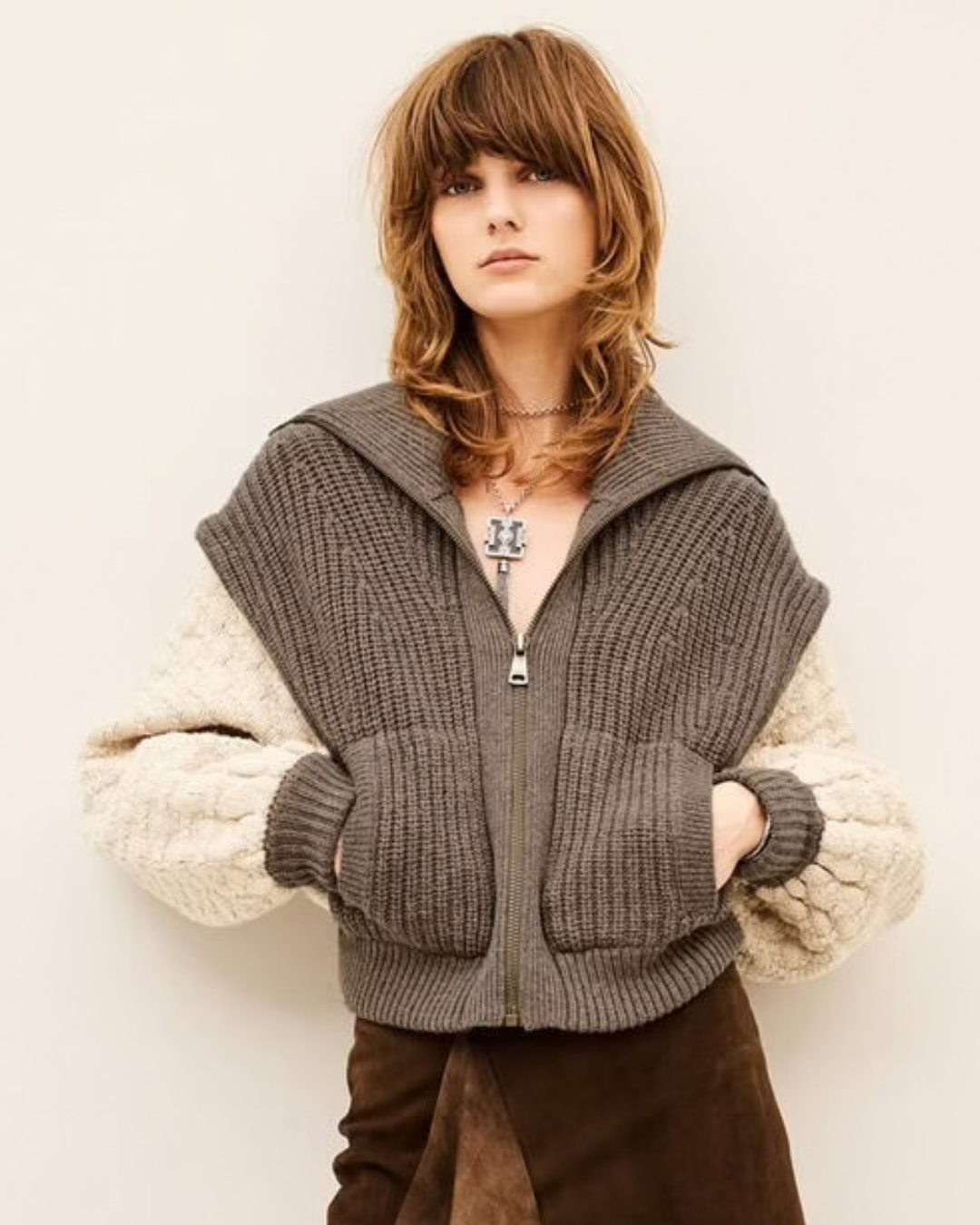Essen Cardigan in Chamois by BA&SH