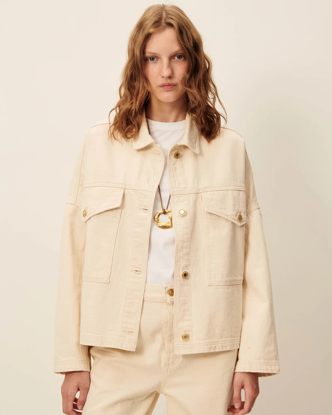 Midwest Denim Jacket in Fleur de Sel by Sessùn