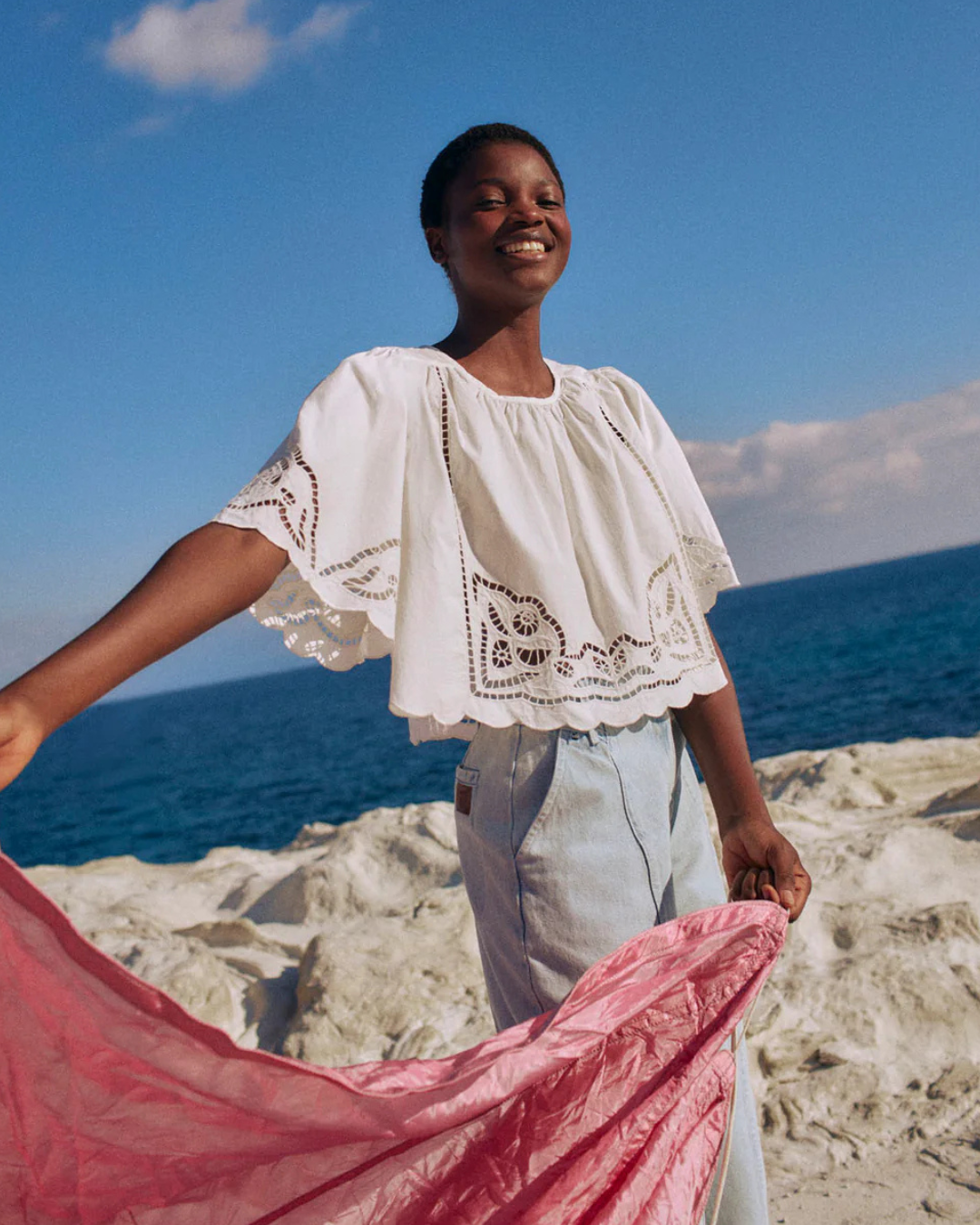 Louvia Blouse in Off White by Louise Misha