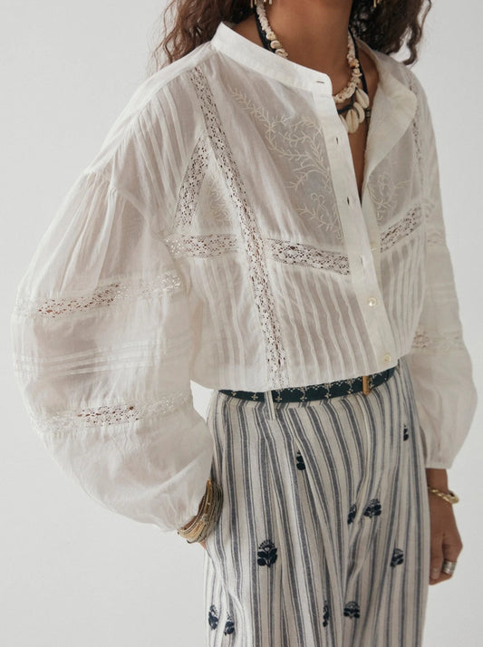 Cecilia Blouse in Lisbon White by Maison Hotel
