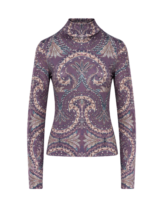 Nate Top in Dark Eggplant Multi by Veronica Beard