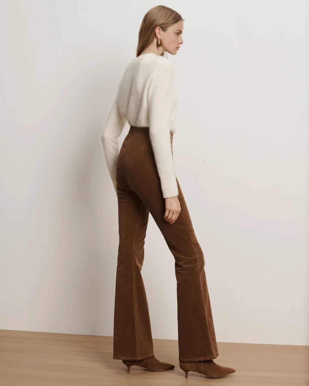 Beverly Off-Duty High Rise Skinny Flare in Deep Ochre by Veronica Beard