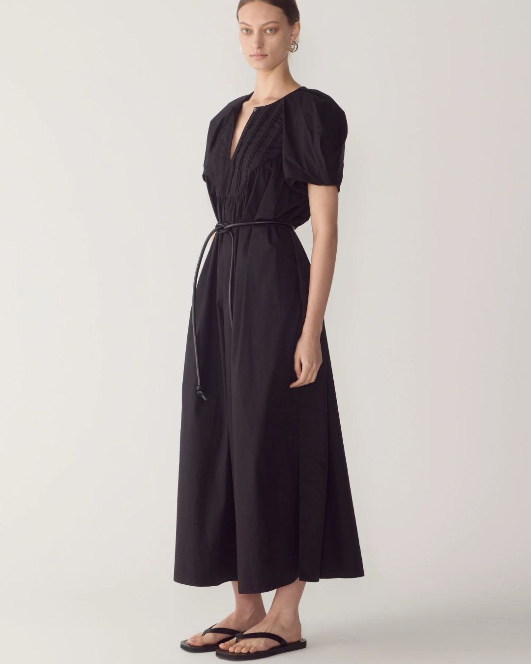 Raven Dress in Black Poplin by Foemina