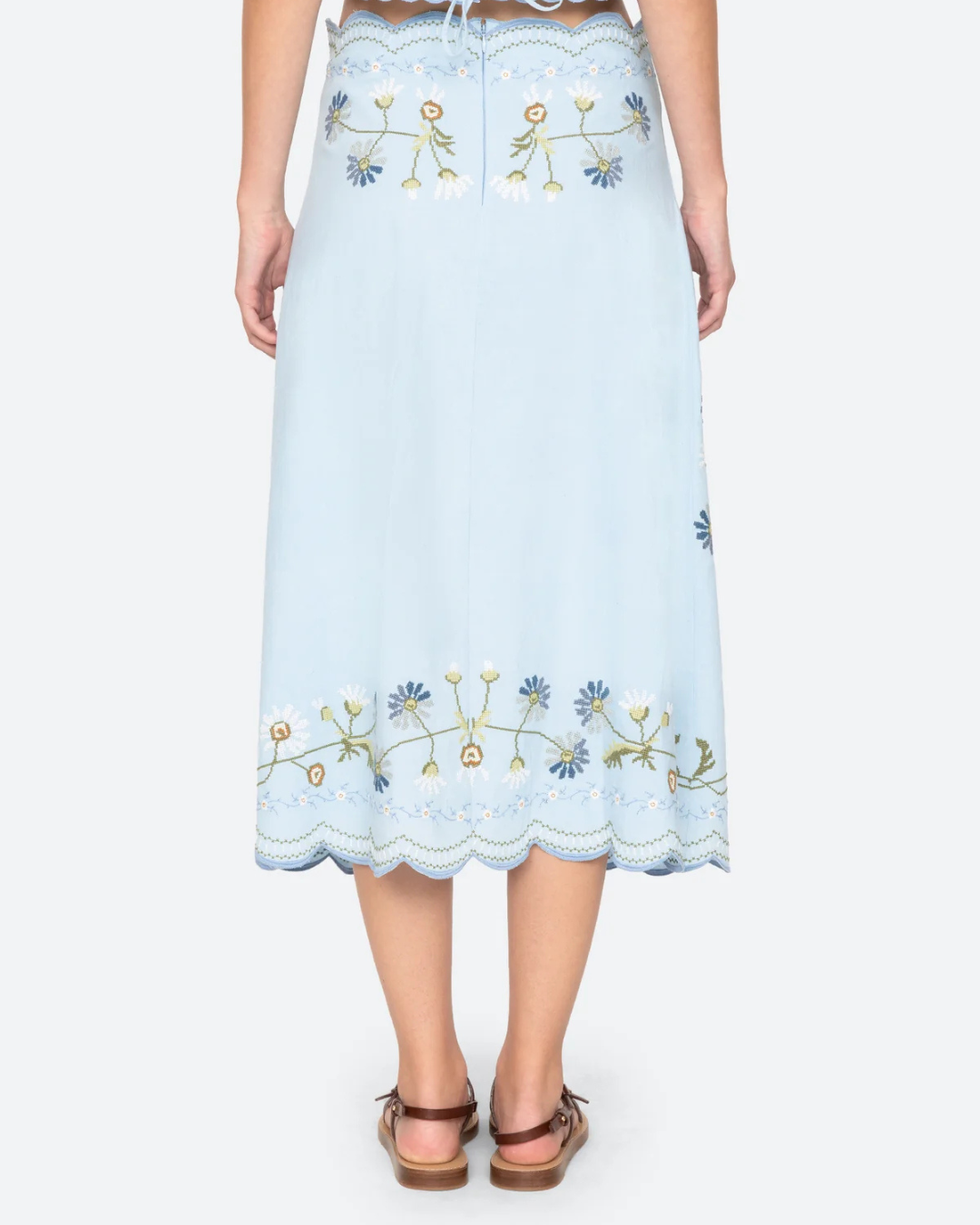 Audra Embroidery Skirt in Blue in Sea NY