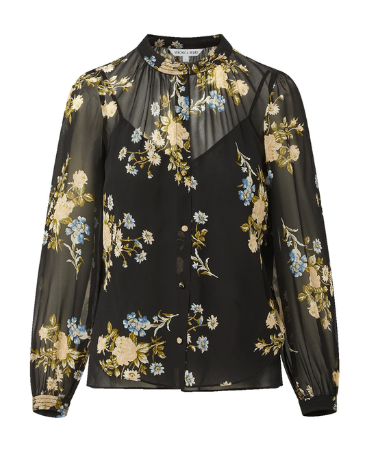 Ashlynn Blouse in Black Multi by Veronica Beard