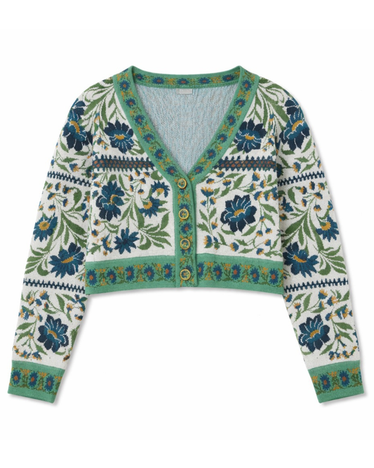 Manoela Knit Cardigan in Off White by FARM Rio