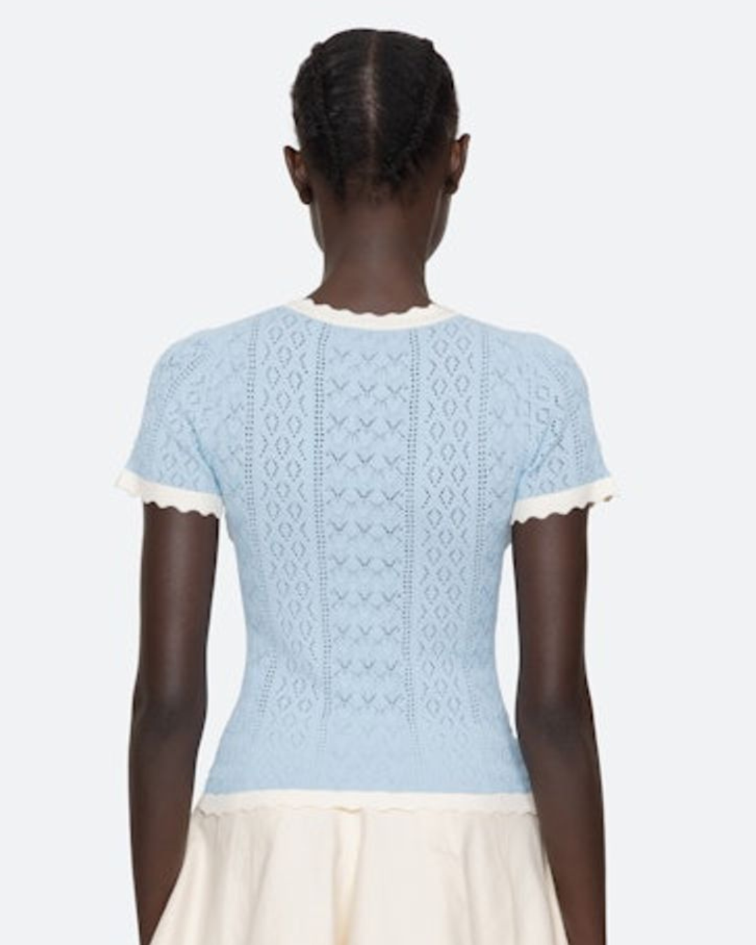 Georgia Knit Short Sleeve Top in Blue by Sea NY