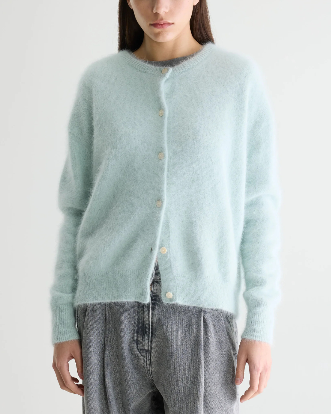 Dathan Angora Blend Cardigan in Ice by Bellerose