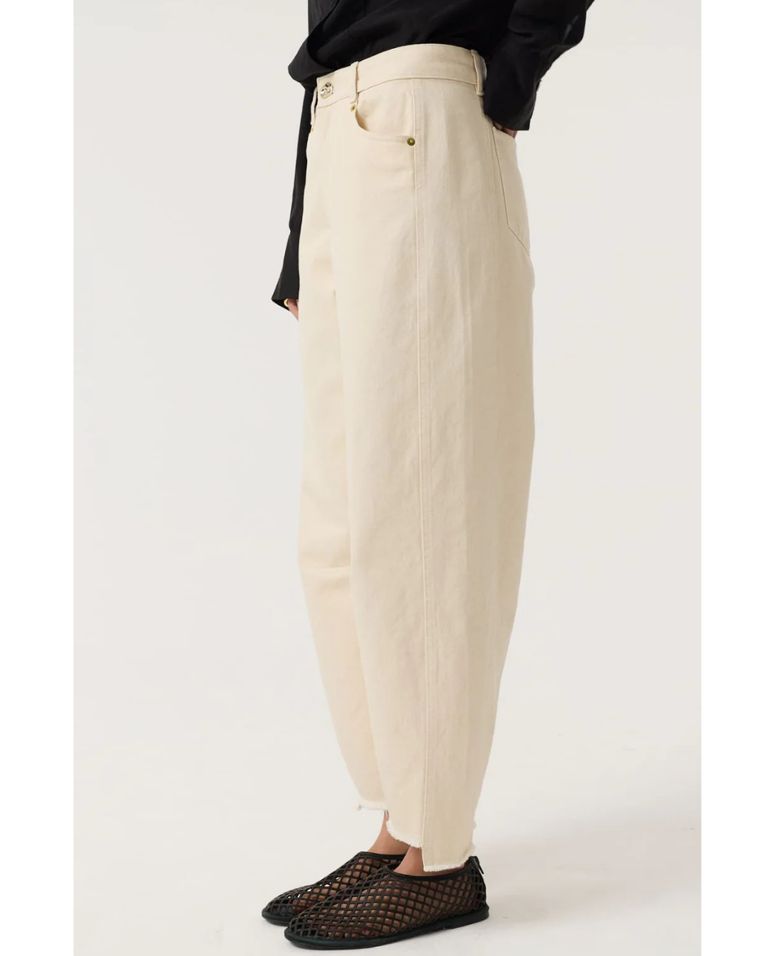 Blake Barrel Jeans in Ecru by AKYN