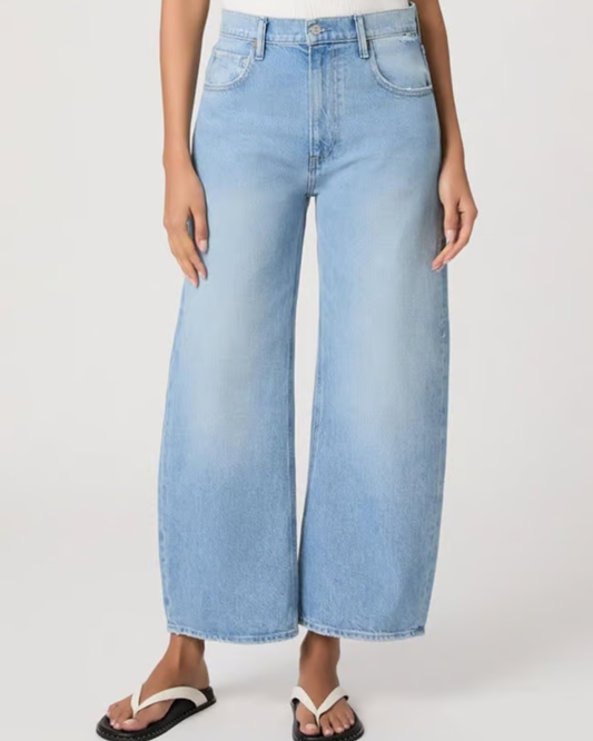Arellia Ankle Seamed Belt Loops Barrel Jeans by PAIGE