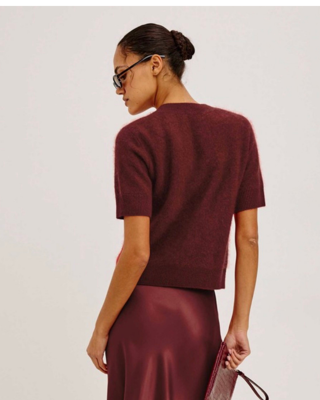 Roman Short Sleeve Knit Cardigan in Crimson Red by Rails